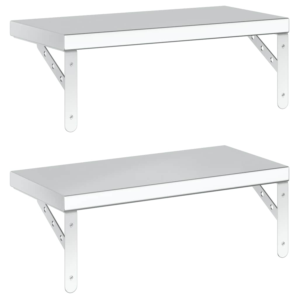 Wandregale 2 Stk. 100x40 cm Silbern Edelstahl