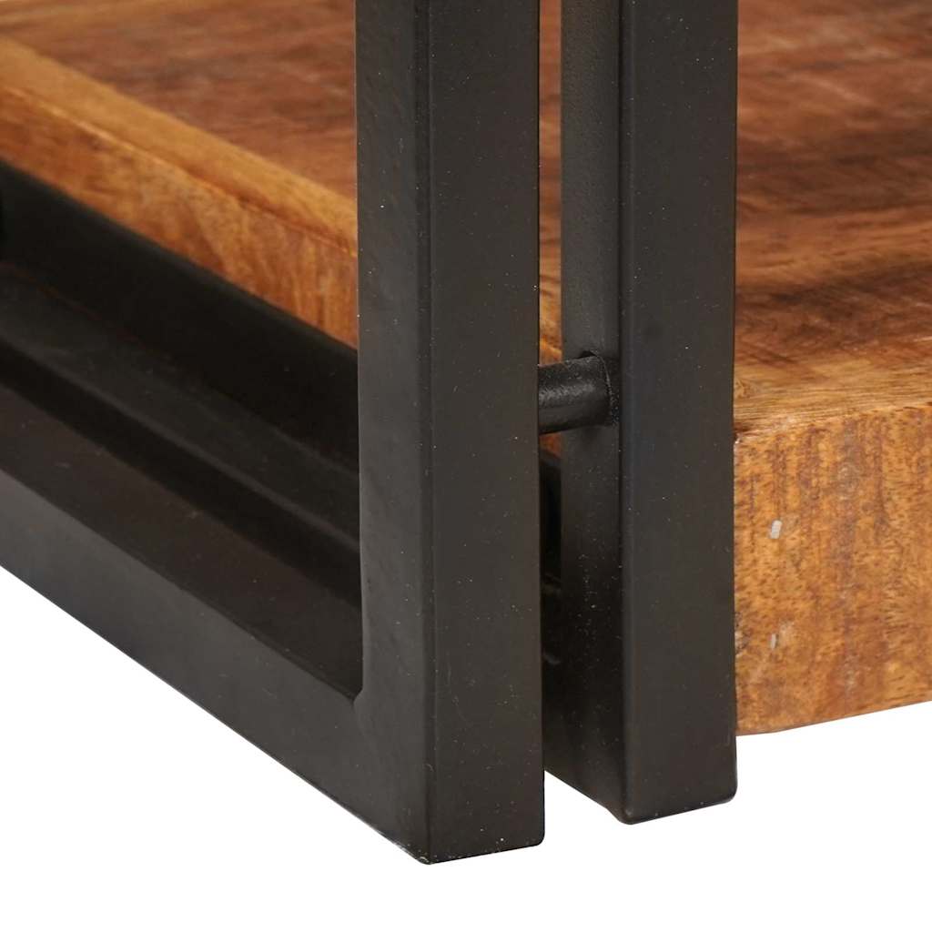 Nachttisch Braun und Schwarz 38 x 33 x 58 cm Massivholz Mango