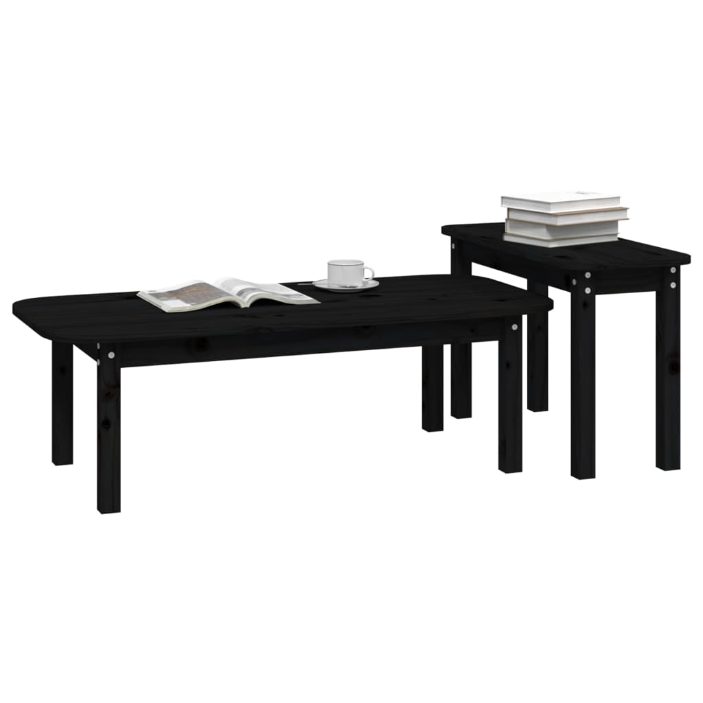 2-tlg. Couchtisch-Set Massivholz Kiefer