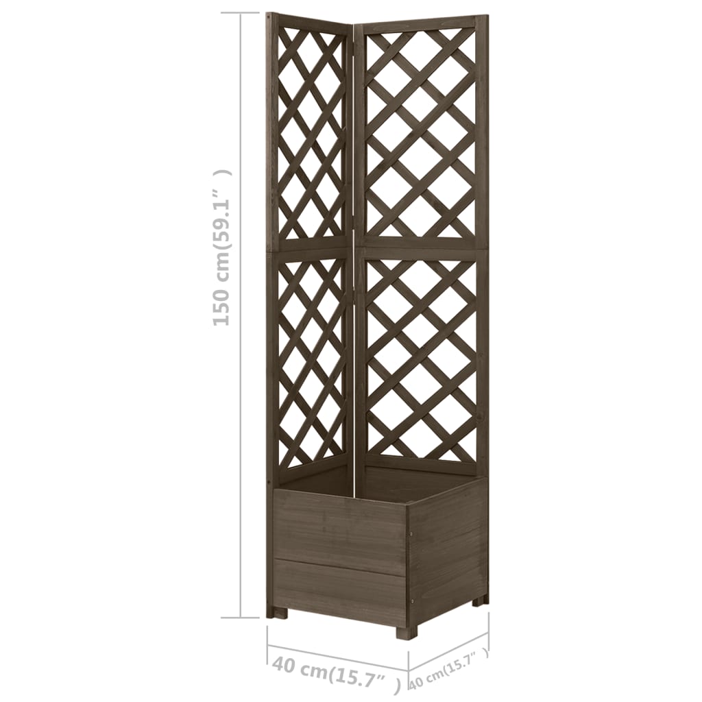 Eck-Spalier mit Pflanzkasten 40x40x150cm Massivholz Tanne