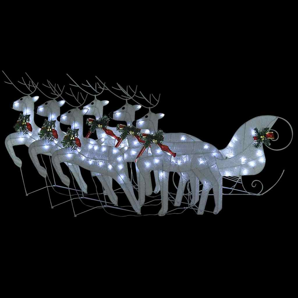 Weihnachtsdeko Rentier & Schlitten 60 LEDs Outdoor Golden