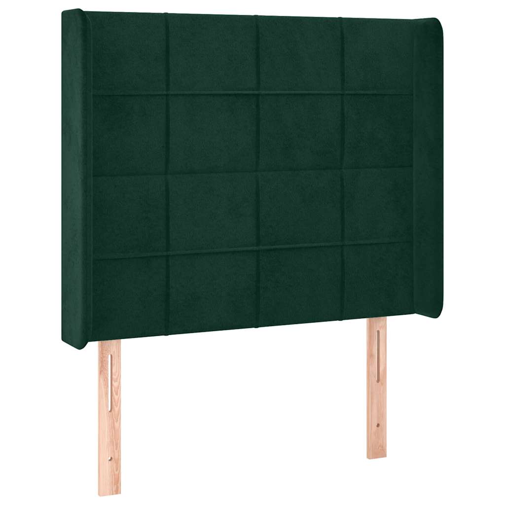 Kopfteil mit Ohren Dunkelblau 93x16x78/88 cm Samt