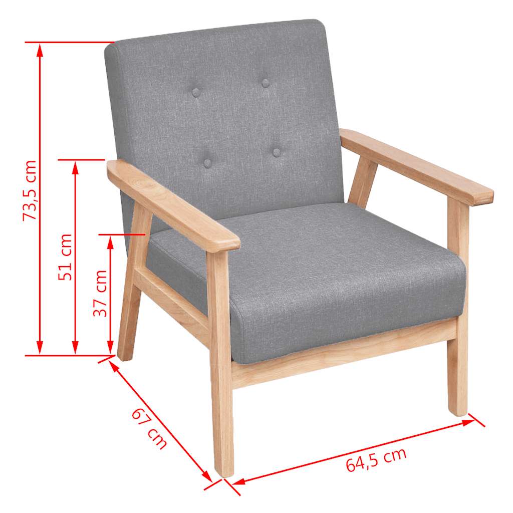 2-Sitzer-Sofa Stoff Hellgrau