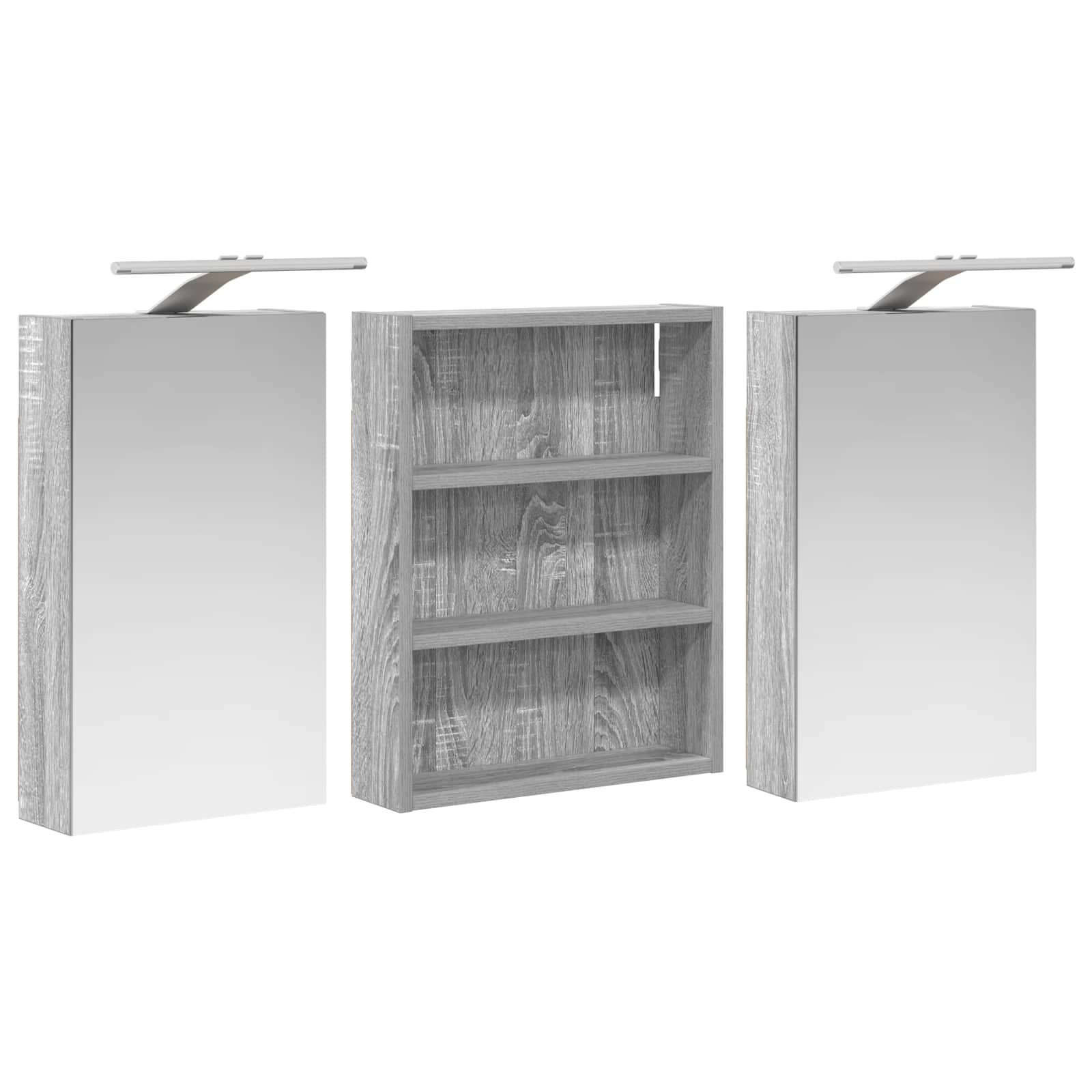 Badezimmerschrank-Set 3 pcs 80 x 10,5 x 50 cm Holzwerkstoff