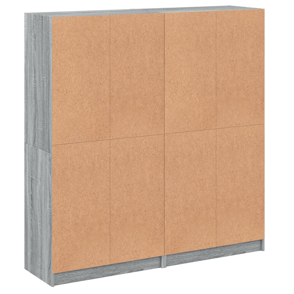 Bücherschrank mit Türen Weiß 136x37x142 cm Holzwerkstoff