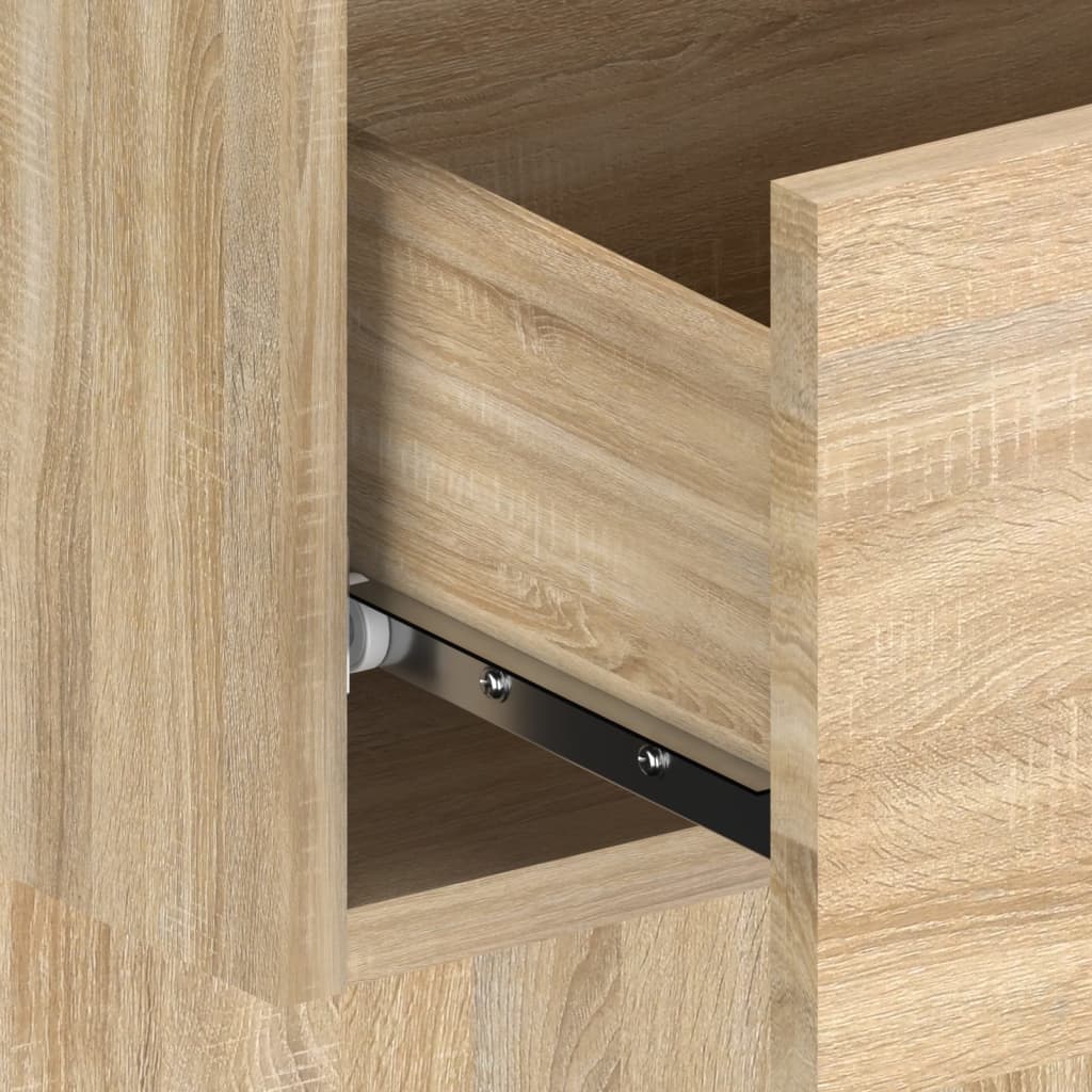 Kopfteil mit Nachttischen Weiß Holzwerkstoff