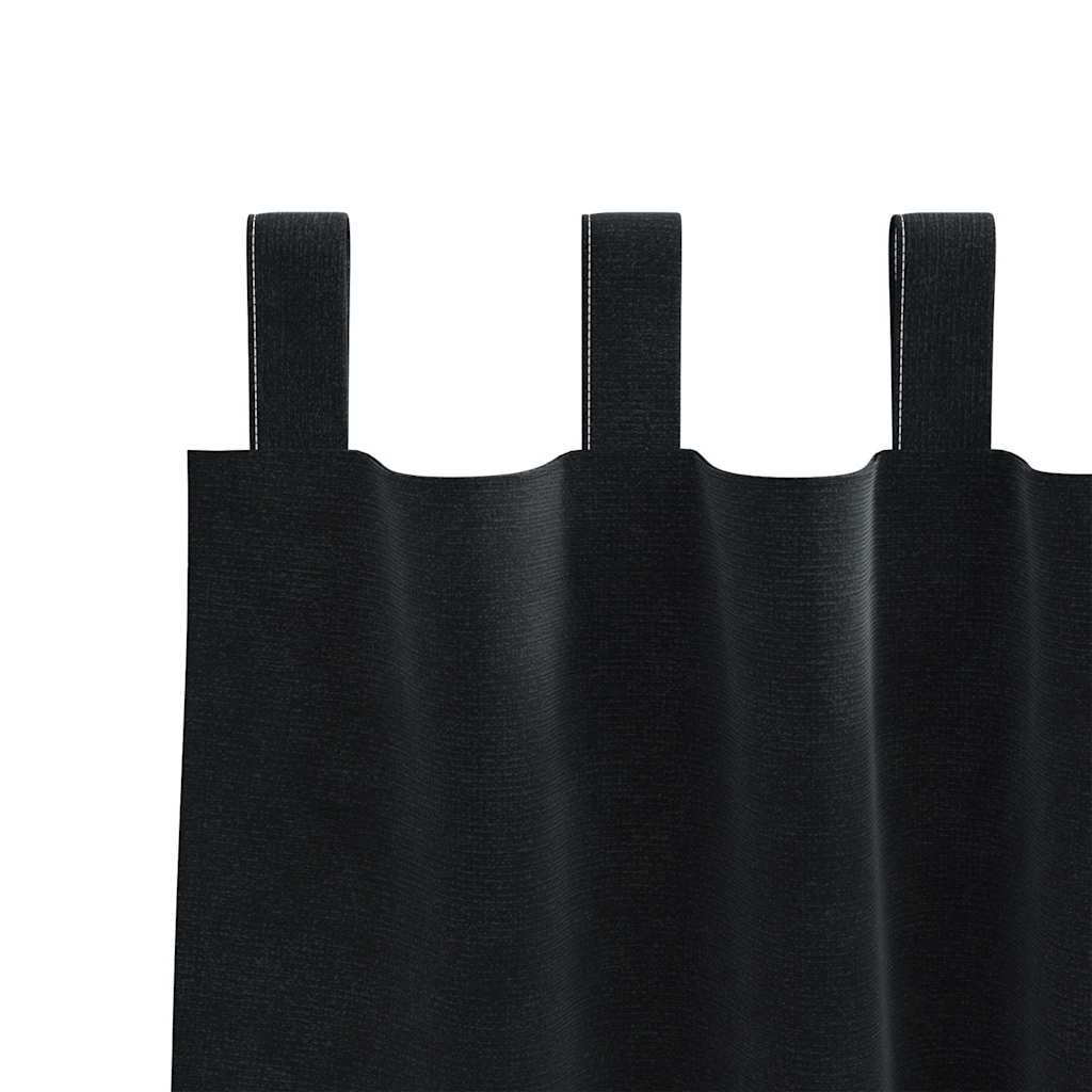 Verdunkelungsvorhänge 2 pcs Schwarz 140 x 140 cm Samt