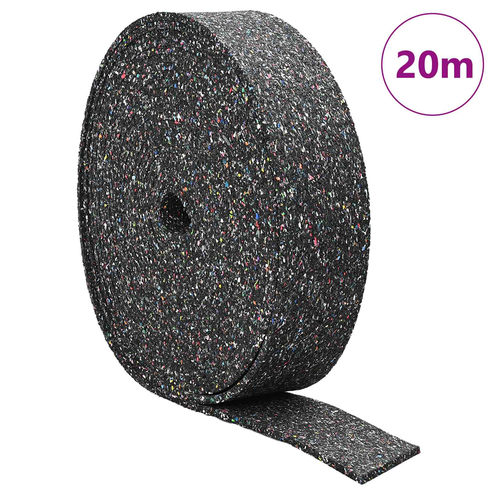 Gummi-Granulat-Rolle Schwarz 200 x 5 x 0,3 cm Gummi