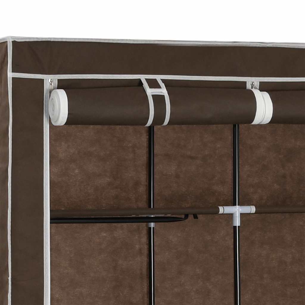 Kleiderschrank mit Fächern Stangen Schwarz 150x45x175cm Stoff