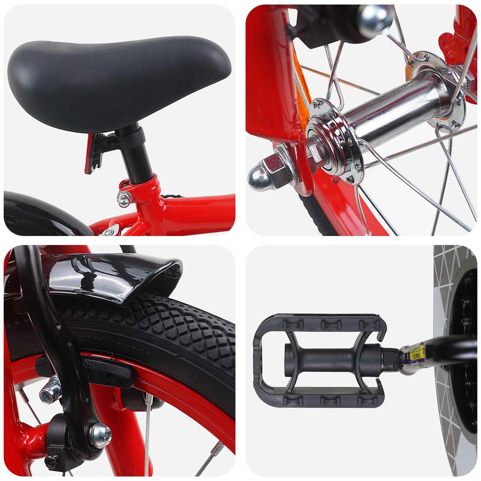 Kinderfahrrad 12 Zoll für 2-4 Jahre alt Schwarz