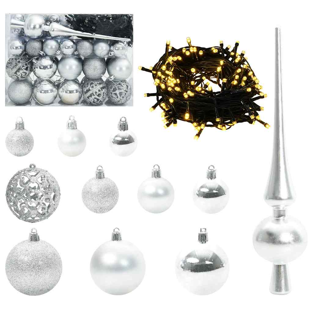 Künstlicher Weihnachtsbaum mit 150 LEDs mit Ständer Weiß 120 cm