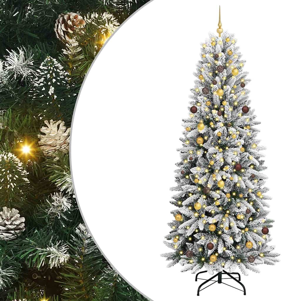 Künstlicher Weihnachtsbaum mit 150 LEDs mit Ständer Weiß 120 cm