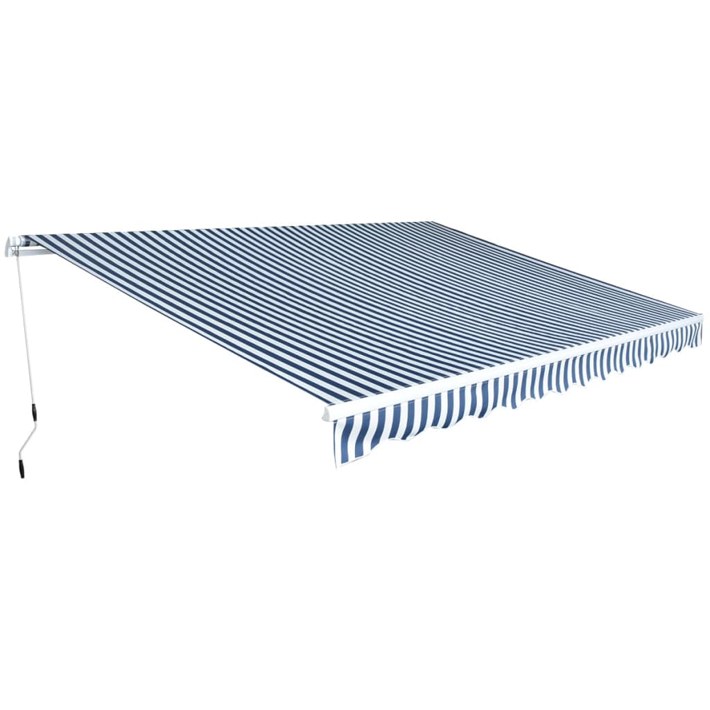 Gelenkarmmarkise 350 cm Blau/Weiß