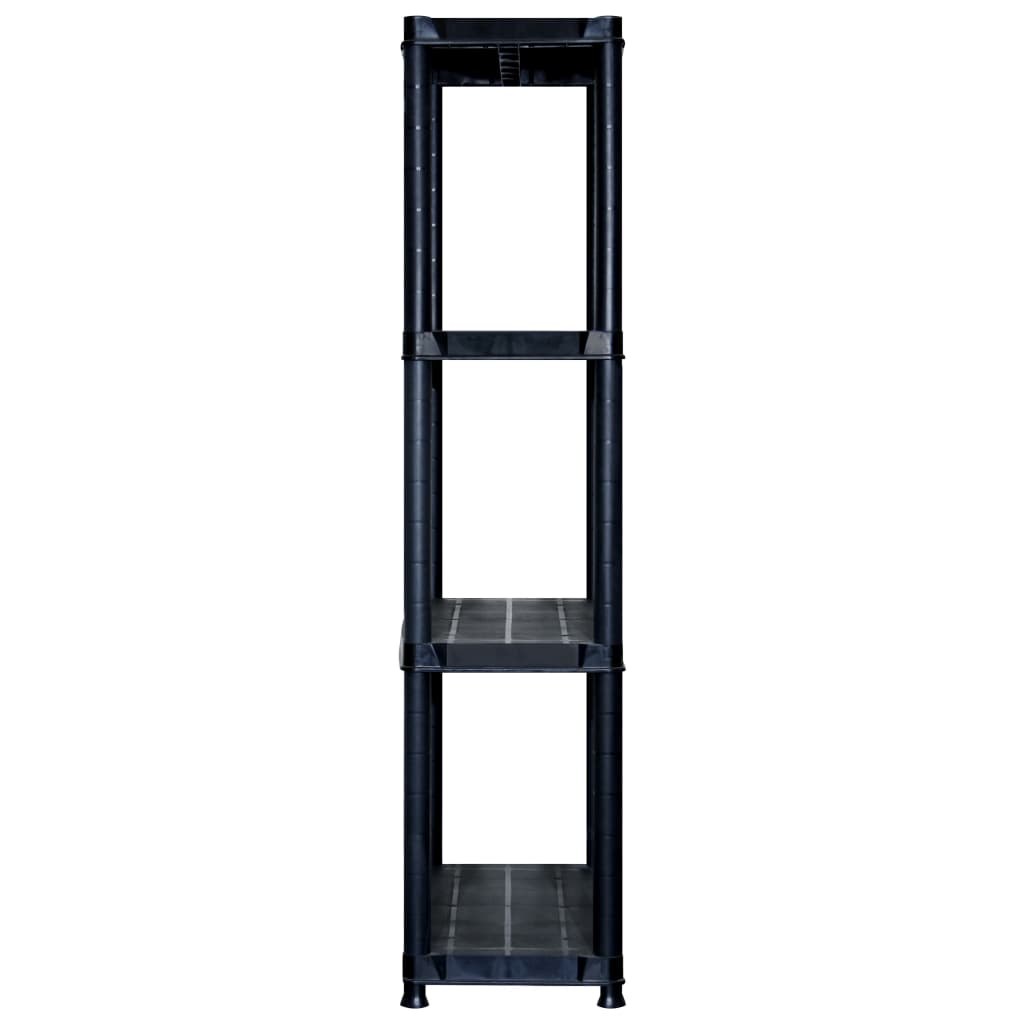 Lagerregal 4-Tier Schwarz 61x30,5x130 cm Kunststoff