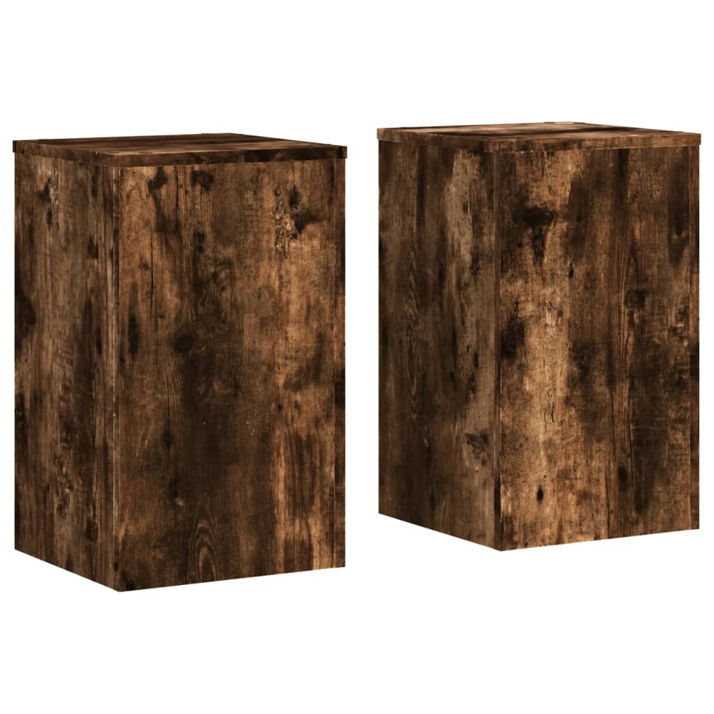 Pflanzenständer 2 Stk. Weiß 33x33x100 cm Holzwerkstoff