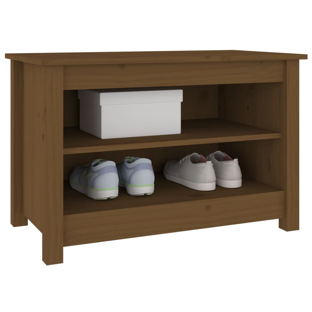 Schuhbank Weiß 70x38x45,5 cm Massivholz Kiefer