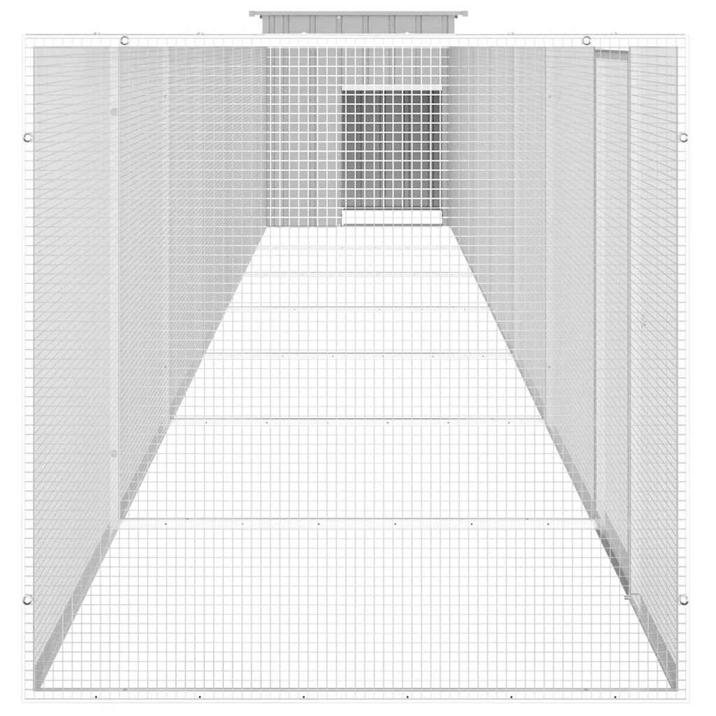 Hühnerkäfig Anthrazit 200x91x100 cm Verzinkter Stahl