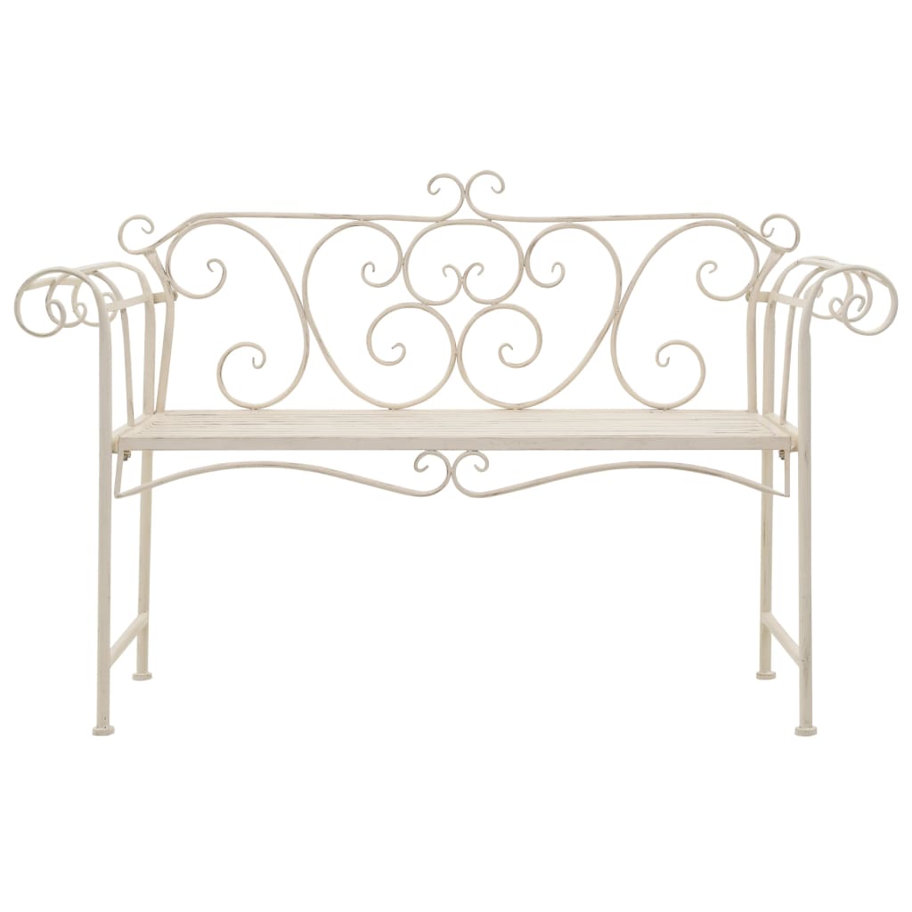 Gartenbank 132 cm Stahl Antik Braun