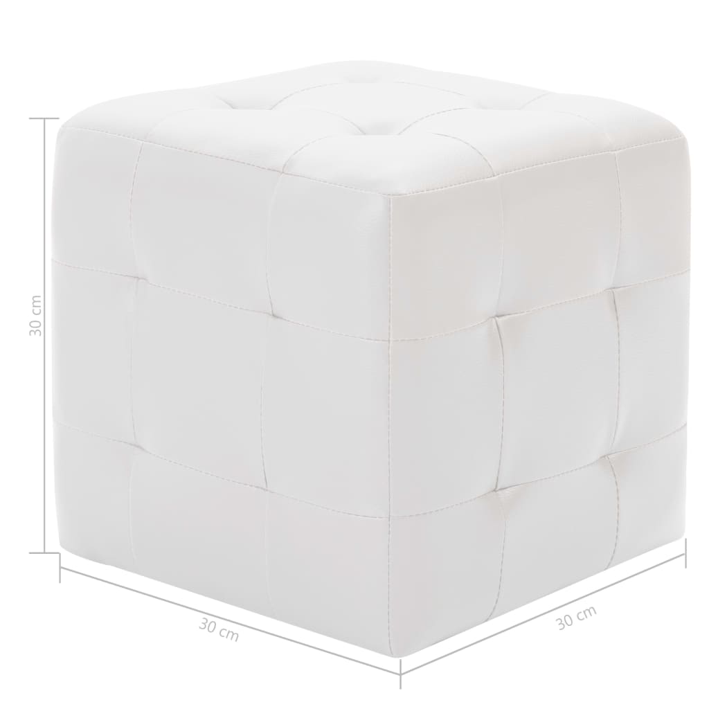 Pouf 2 Stk. Grau 30x30x30 cm Kunstleder