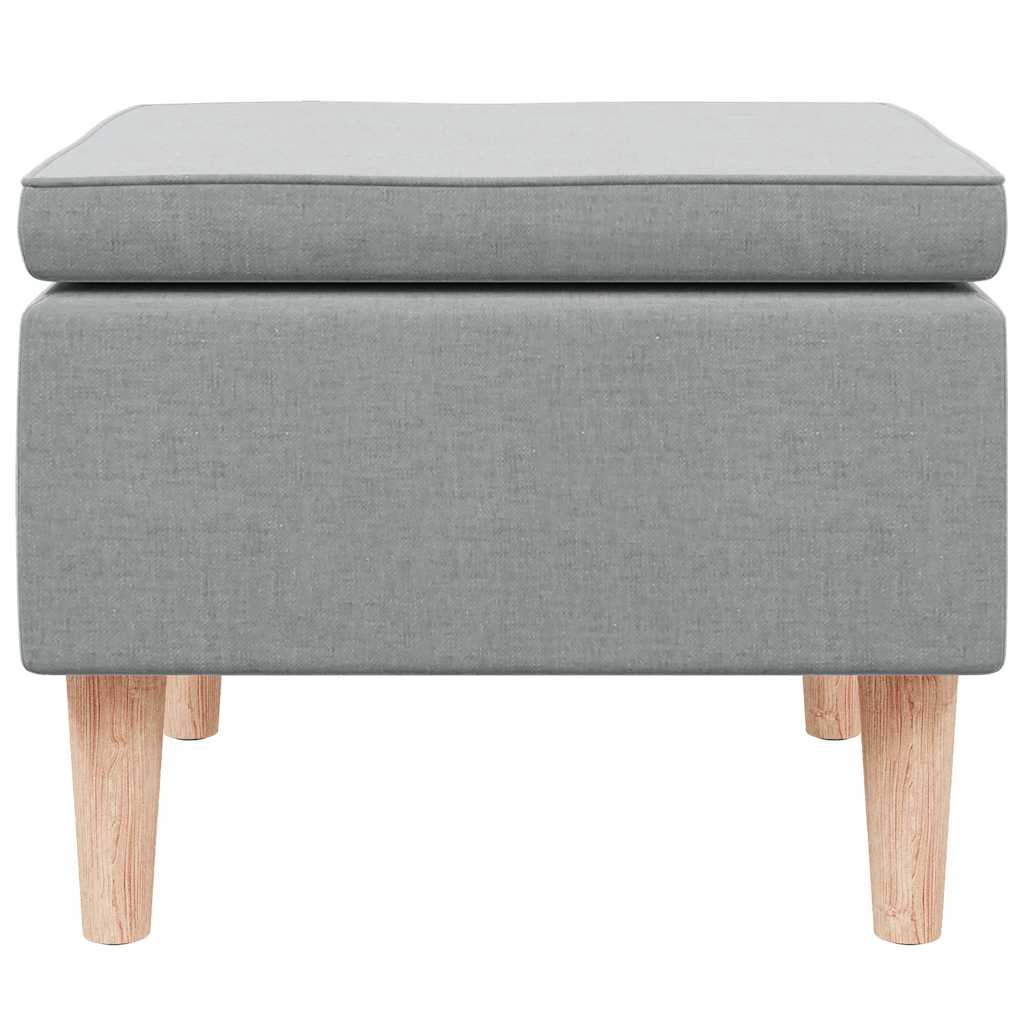 Hocker mit Holzbeinen Schwarz Stoff