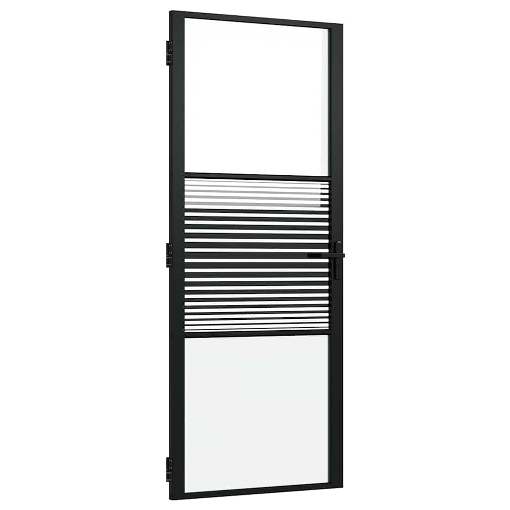 Innentür ESG Glas und Aluminium 76x201,5 cm Schwarz