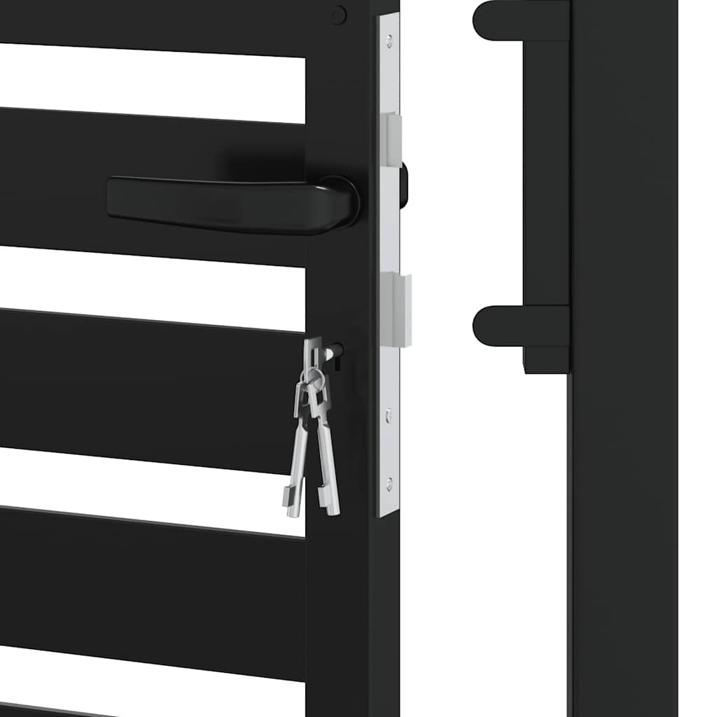 Gartentor Abschließbar Schwarz 100x100 cm Aluminium