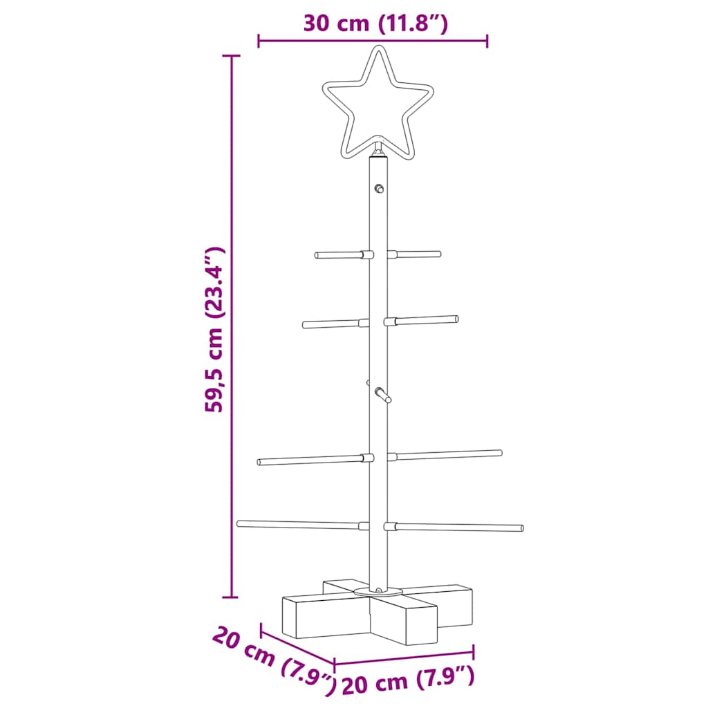 Metall Weihnachtsbaum Schwarz 59,5 cm Pulverbeschichteter Stahl