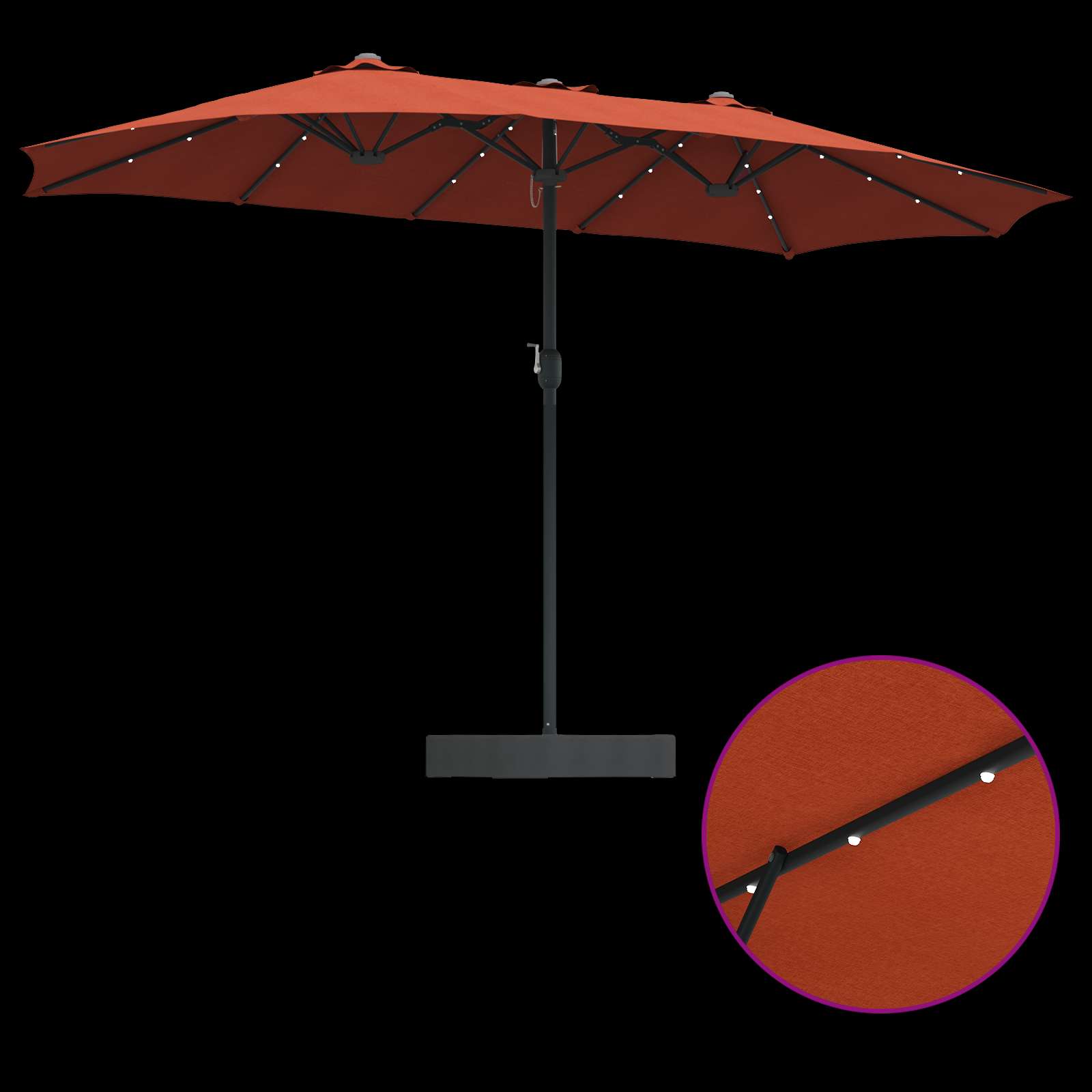 Garten-Sonnenschirm Sand und Anthrazit 385 x 209 x 244 cm