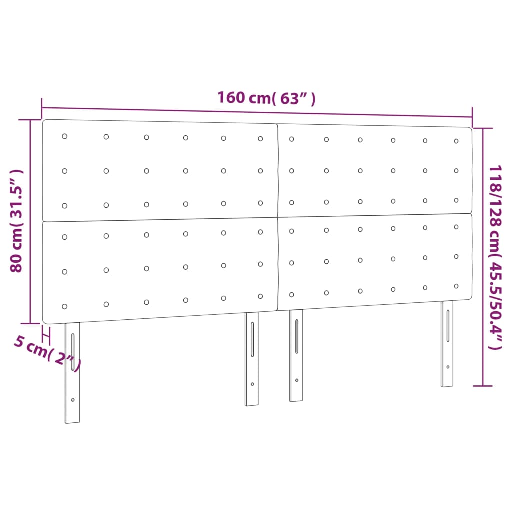 Kopfteil Hellgrau 80x5x118/128 cm Stoff