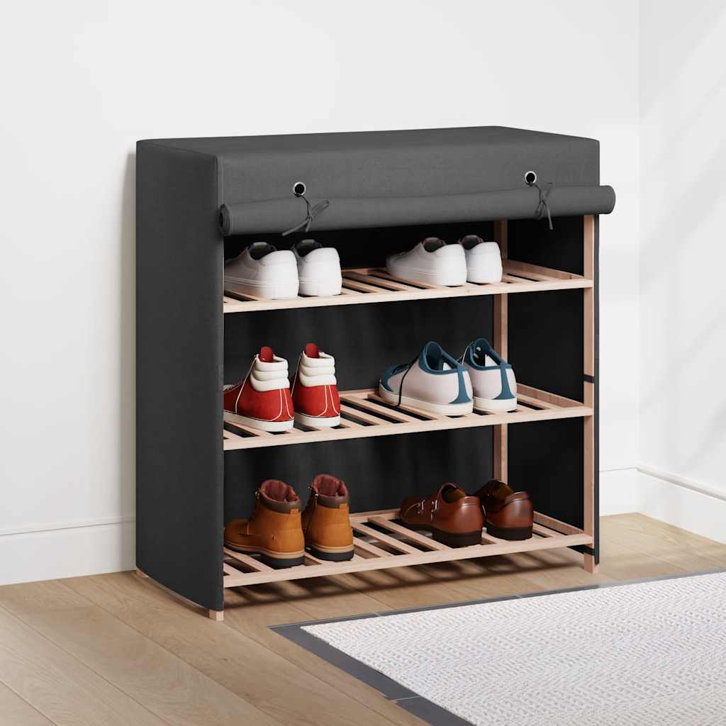 Schuhschrank mit Abdeckung Weiß 79 x 40 x 80 cm Stoff