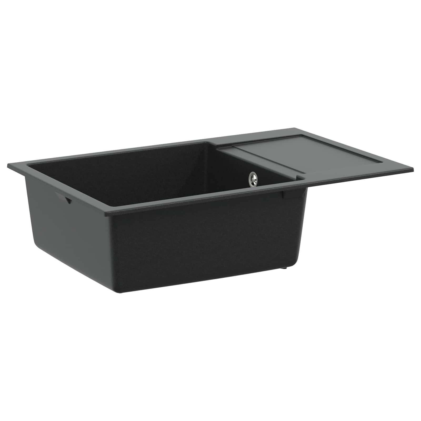 Granitspüle Einzelbecken Schwarz