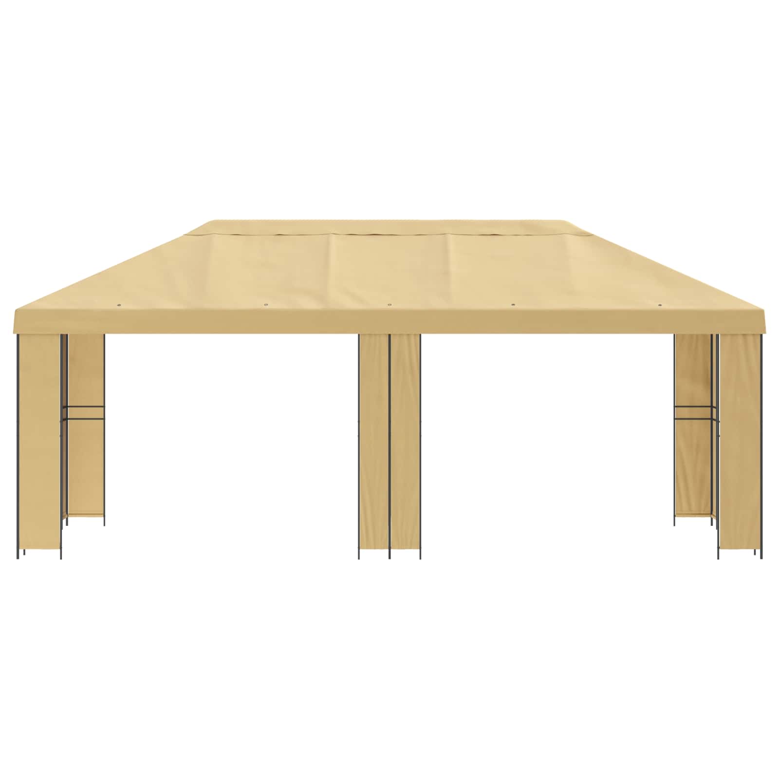 Garten Pavillon 6 x 3 m Beige Polyester und Stahl 190