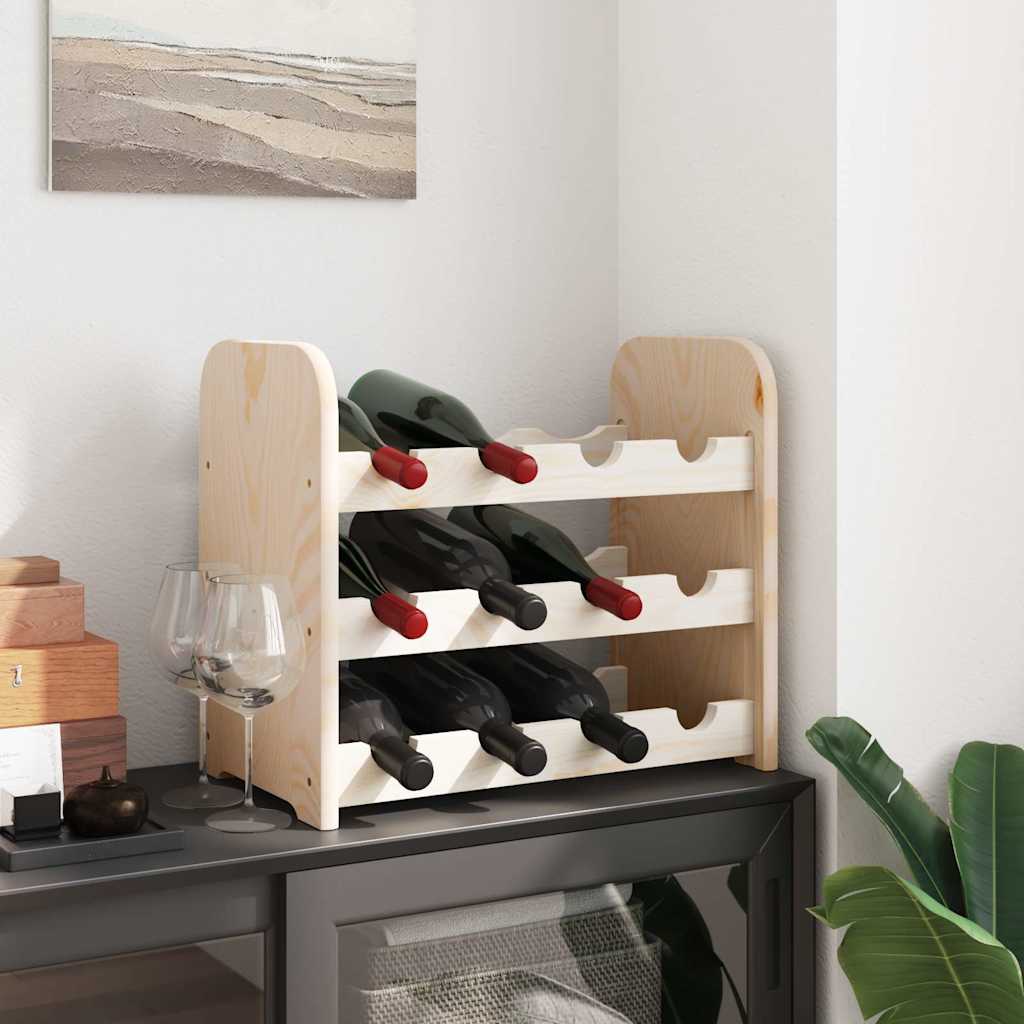 Weinregal 33x25x37 cm Massivholz Kiefer