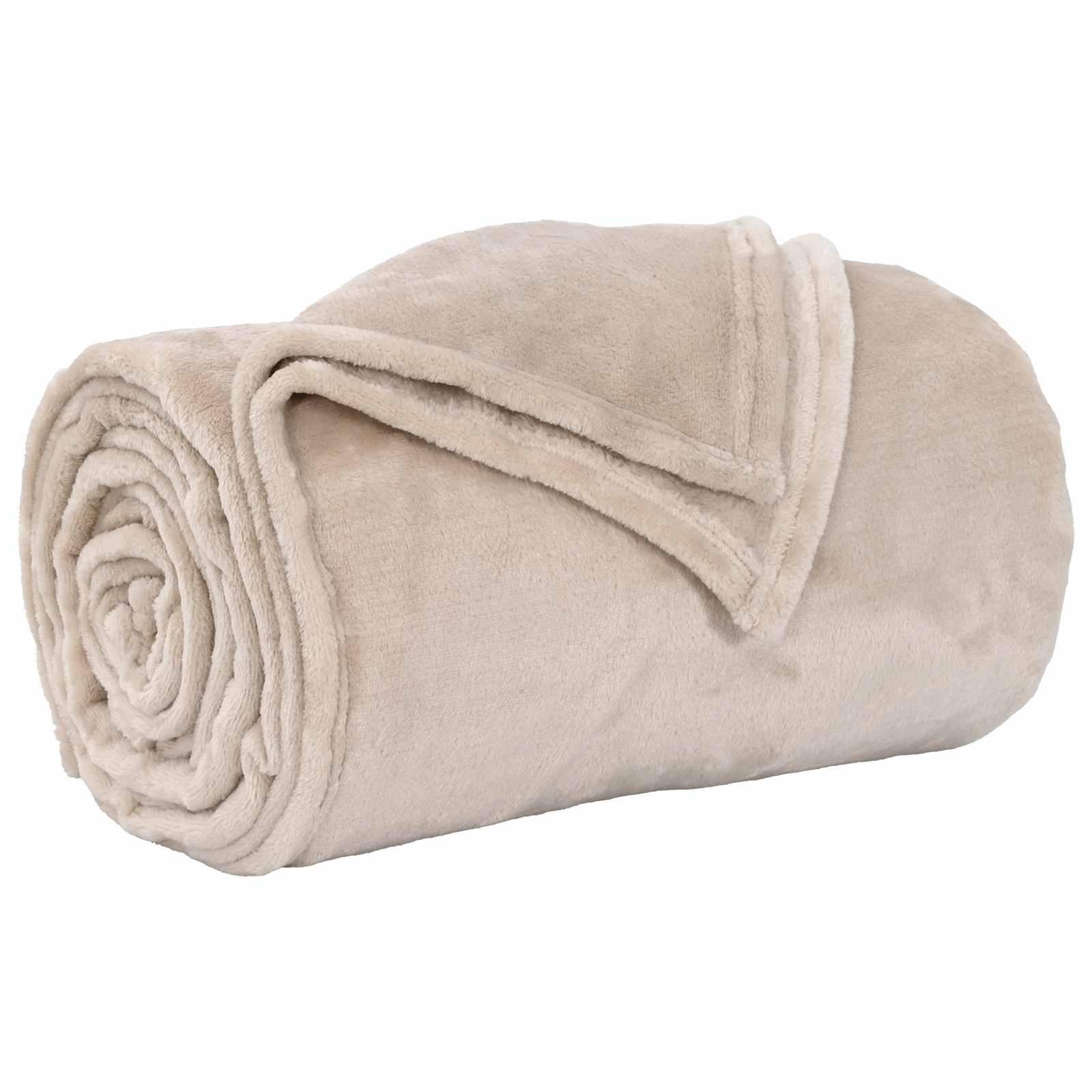 Überwurfdecke Beige 130 x 150 cm Fleece