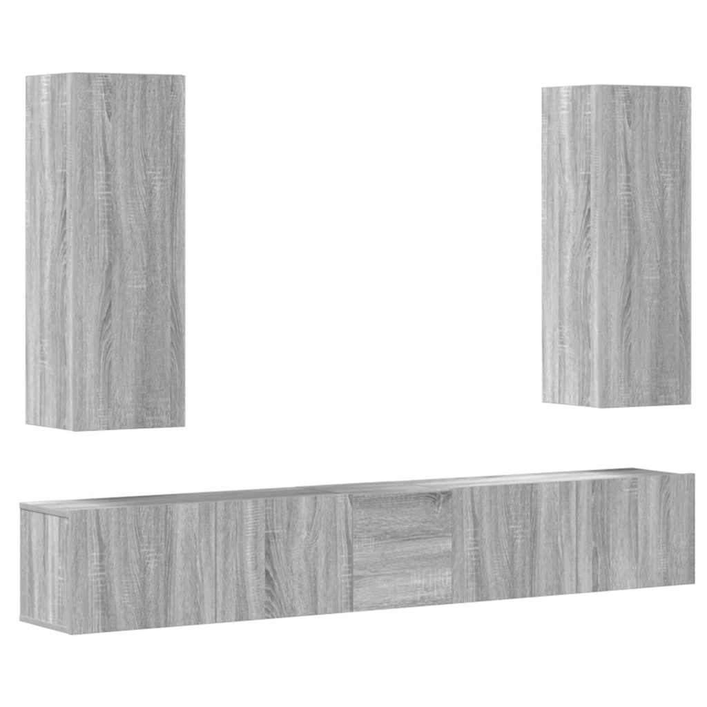 5-tlg. TV-Schrank-Set Weiß Holzwerkstoff