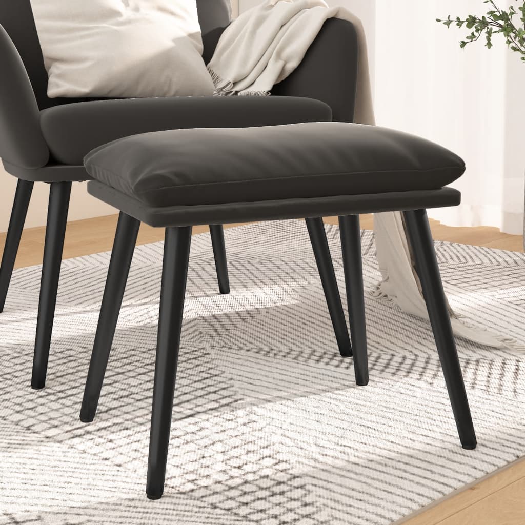 Fußhocker Hellgrau 45x29,5x35 cm Samt