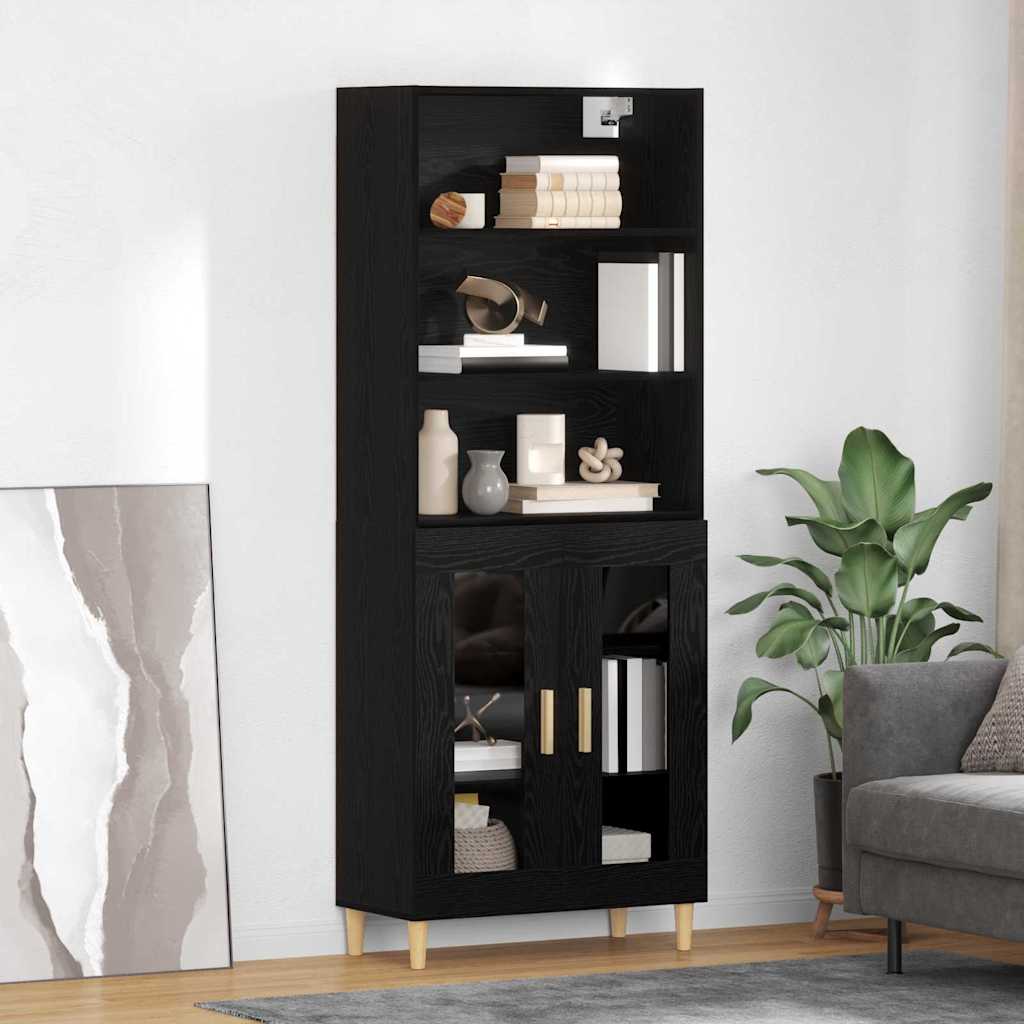 Highboard Altholz 69,5 x 32,5 x 180 cm Holzwerkstoff