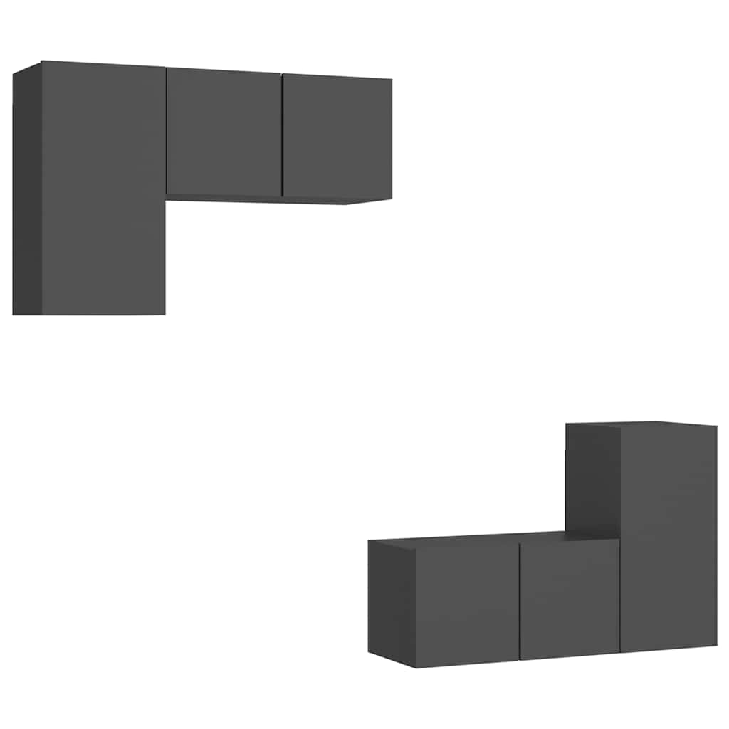 4-tlg. TV-Schrank-Set Weiß Holzwerkstoff