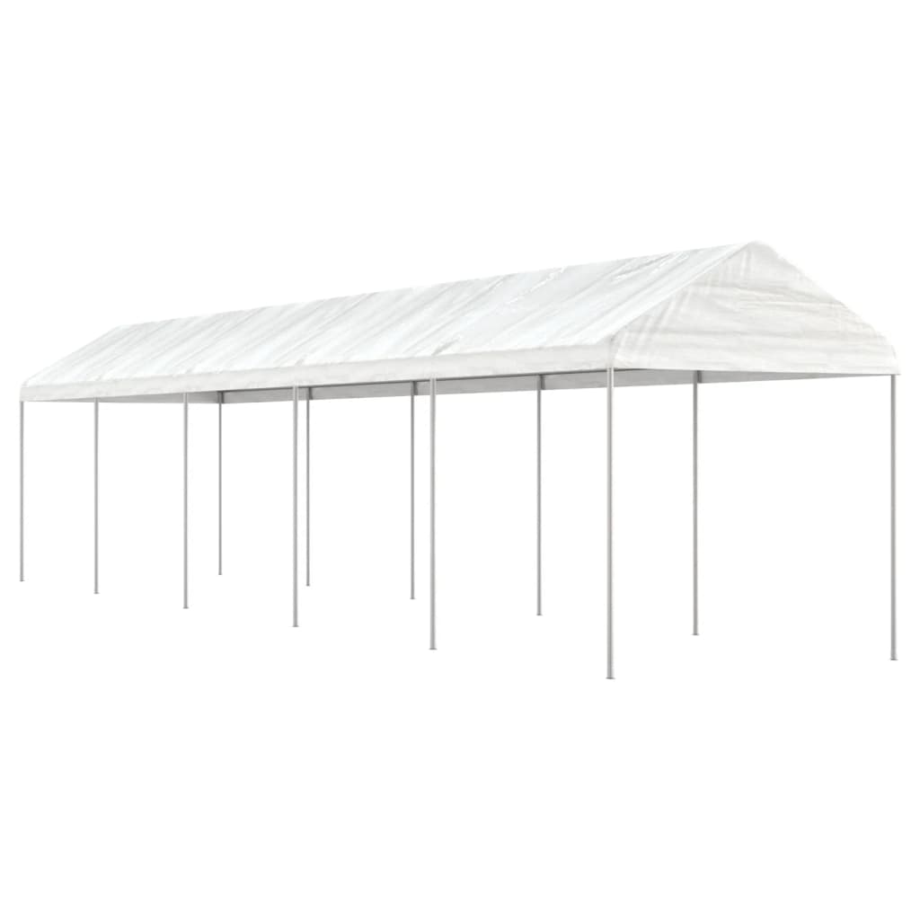 Pavillon mit Dach Weiß 4,46x2,28x2,69 m Polyethylen