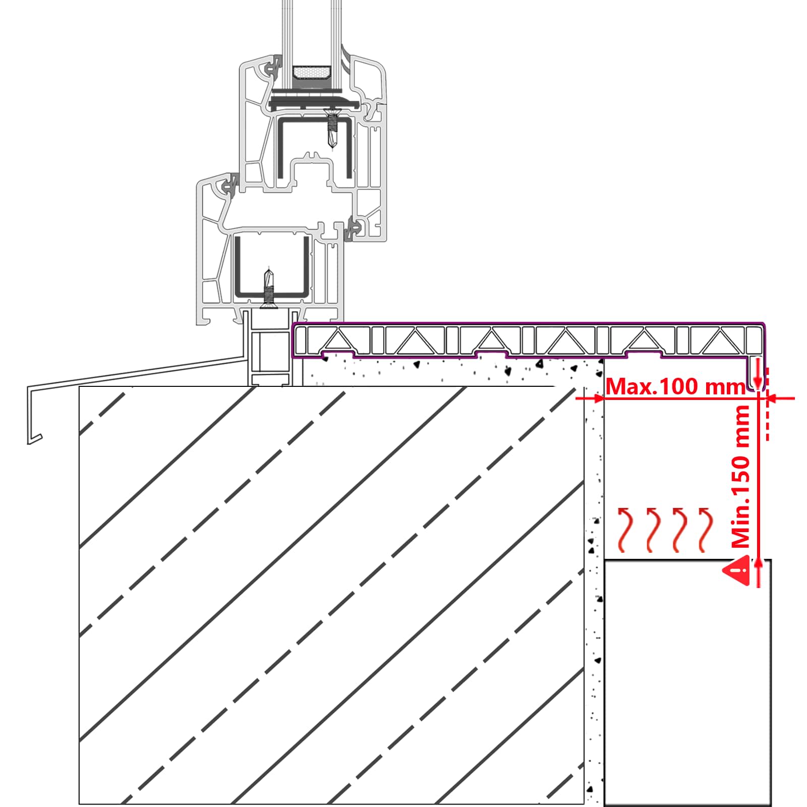 Fensterbank Weiß 60 x 10 x 4,5 cm PVC
