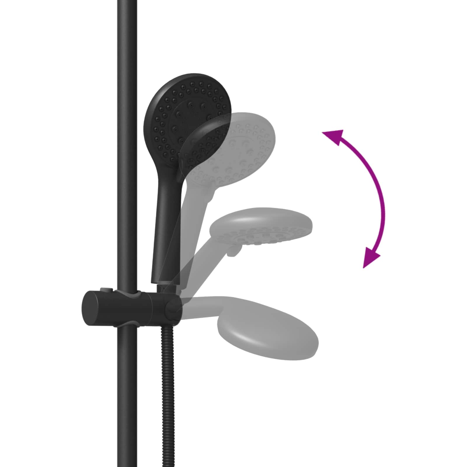 Duschsystem-Set Chrom 70 cm Edelstahl