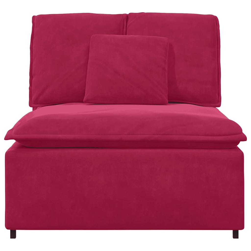 Modulares Sofa Endmodul mit Armlehne Kissen Blau 100 cm