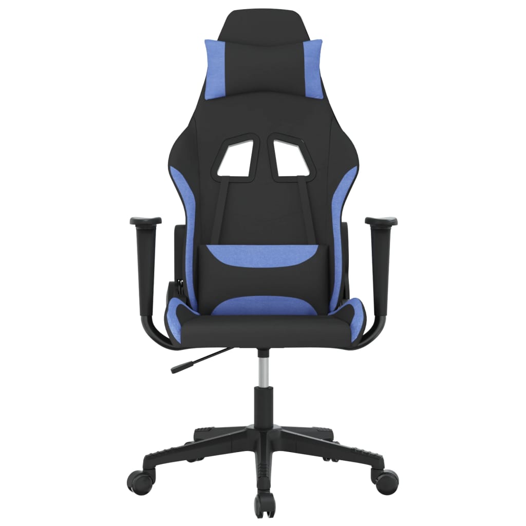 Gaming-Stuhl mit Massagefunktion Schwarz und Creme Stoff