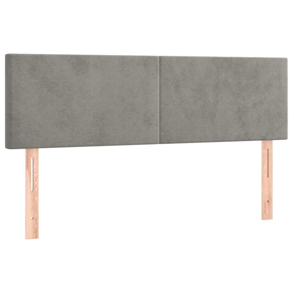 Kopfteil Hellgrau 80x5x118/128 cm Samt