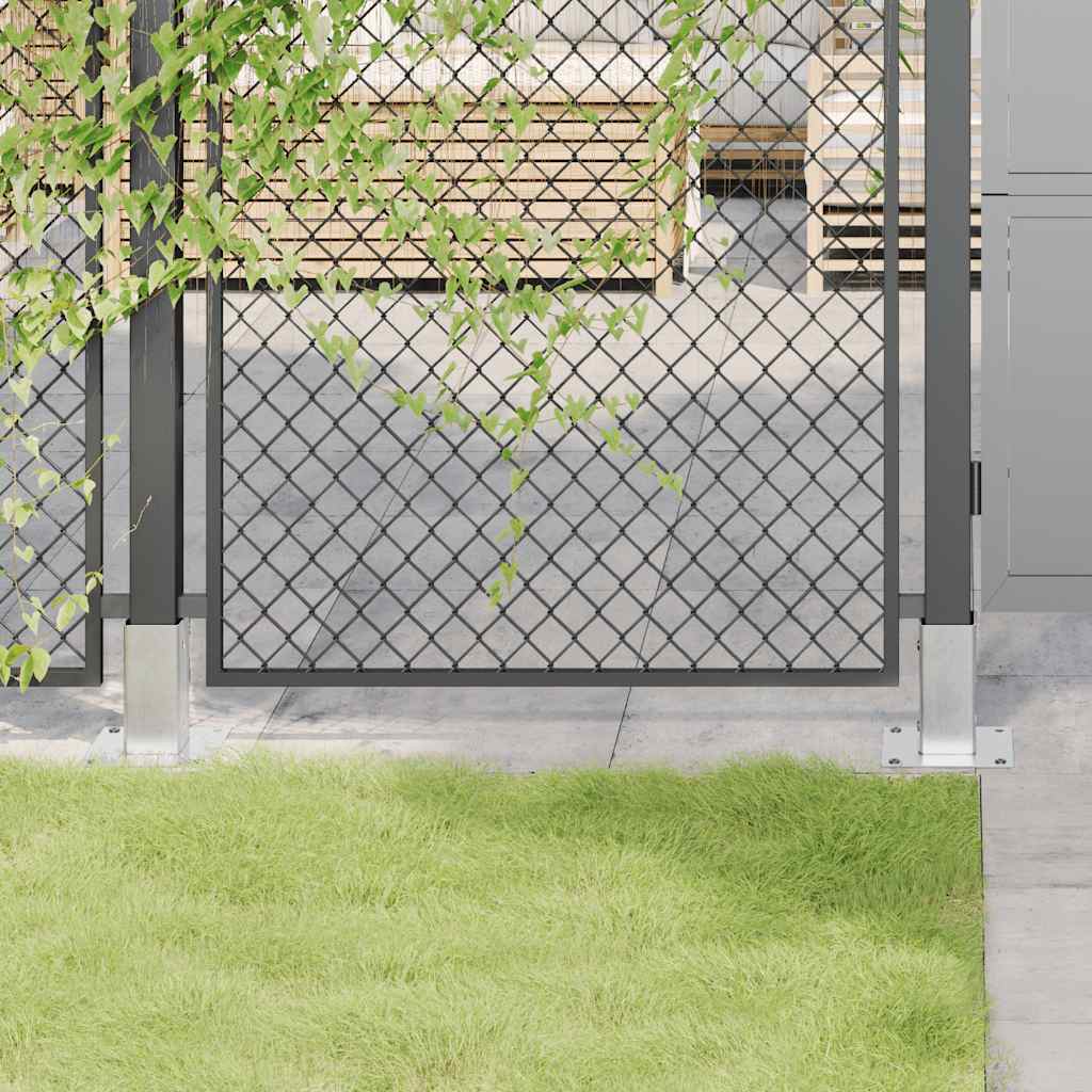Pfostenträger Quadratisch 4Stk. Silber 46x46mm Verzinkter Stahl