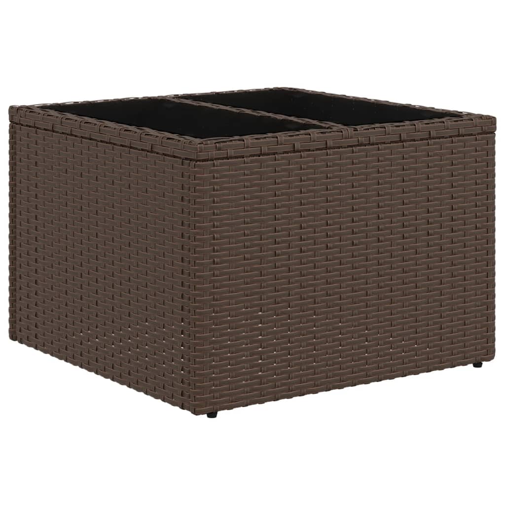 10-teiliges Gartensofa-Set mit Kissen, schwarzes Polyrattan