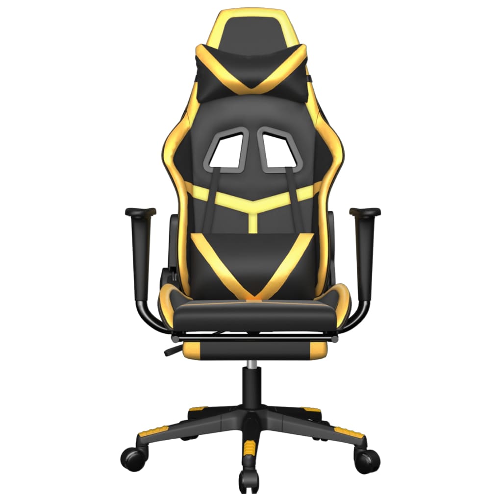 Gaming-Stuhl mit Massagefunktion Schwarz und Grün Kunstleder
