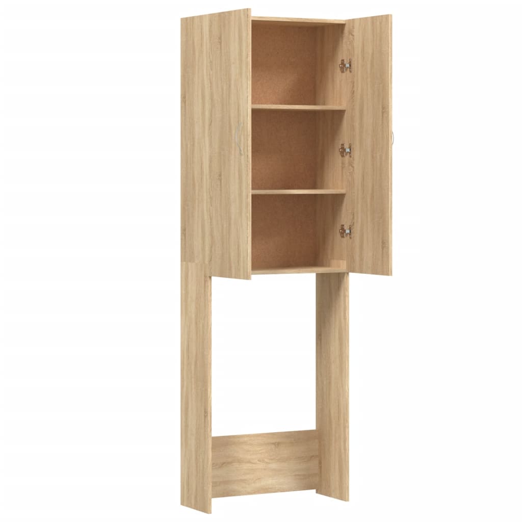 Waschmaschinenschrank Weiß 64x25,5x190 cm