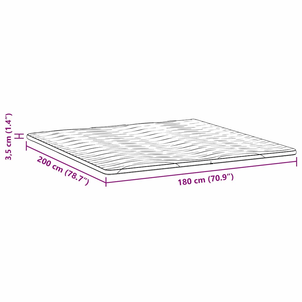 Matratzenauflage Weiß 70 x 200 cm Strickstoff