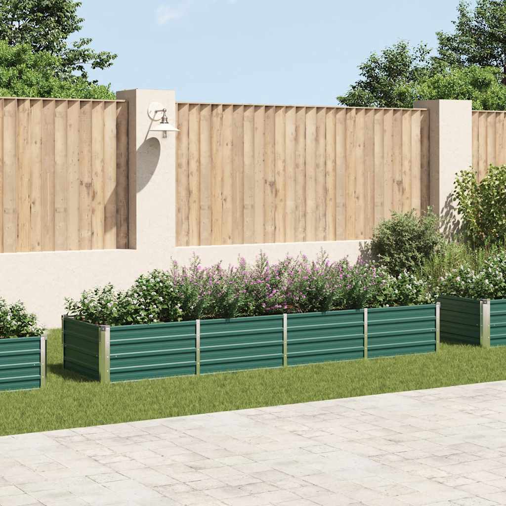 Garten-Hochbeet Verzinkter Stahl 240x80x77 cm Grün